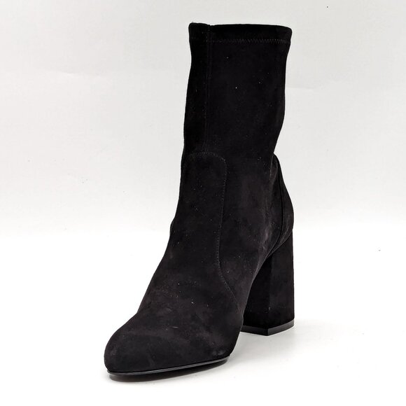 Stuart Weitzman Women Yulian Black Suede Sock Dress Office Sock Boots size 7.5 - Picture 5 of 12